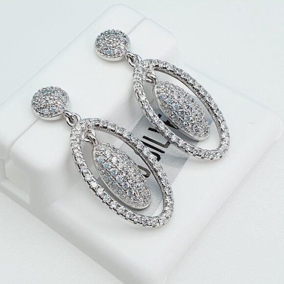 "925 Sterling Silver Cubic Zirconia Earrings, UU1P6A6110 - Picture 8 of 9